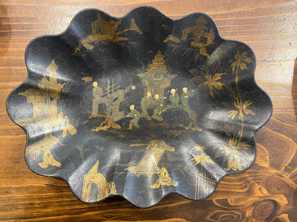 Antique Hand Painted Chinoiserie Platter