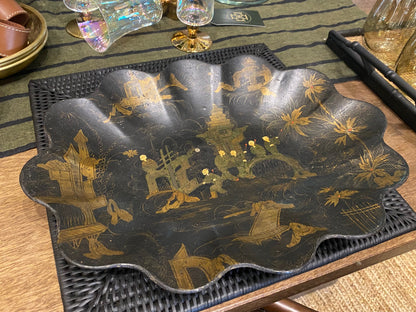 Antique Hand Painted Chinoiserie Platter