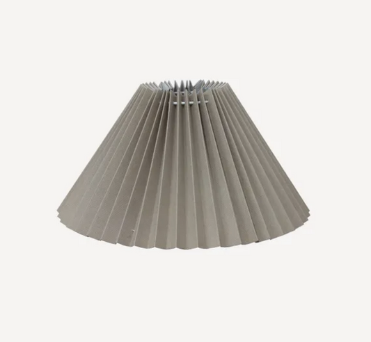 Pleated Linen Lamp Shade Taupe, Lge 35cm