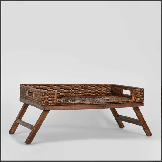 Rattan Breakfast Tray - Antique Brown - 60cm