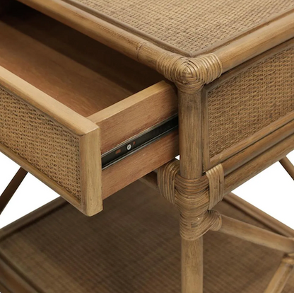 Cayman Rattan Hamptons One Drawer Bedside Table