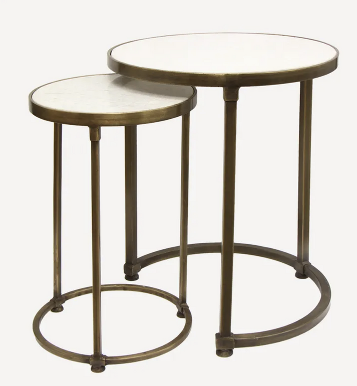 Round Gold Nesting Tables (2 Pc) – La Bella Casa Interiors