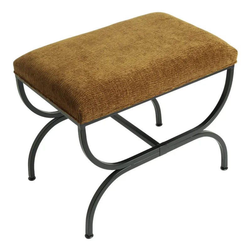 Black Iron Stool In Butterscotch