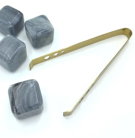 Whiskey Stones with Tongs