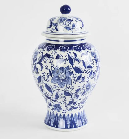 Blue and White Porcelain Ginger Jar