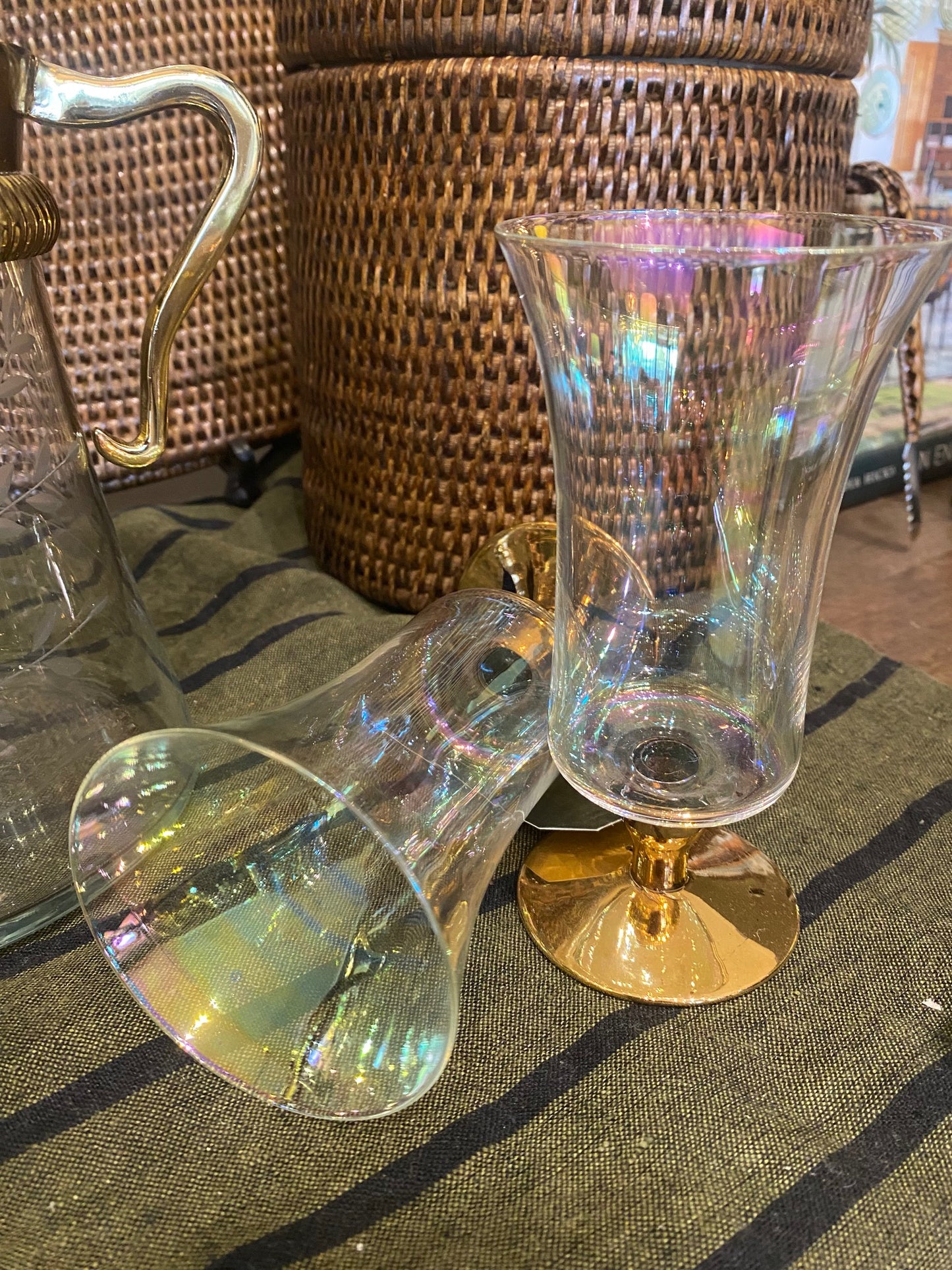Vintage Mid Century Harlequin Glasses - Set of 2