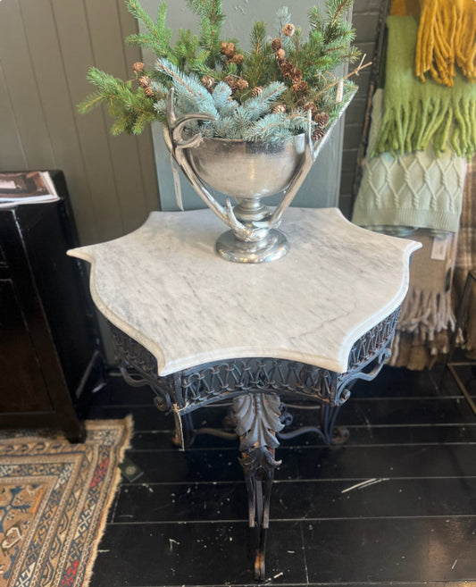 Vintage Wrought Iron & Marble Top Centre Table