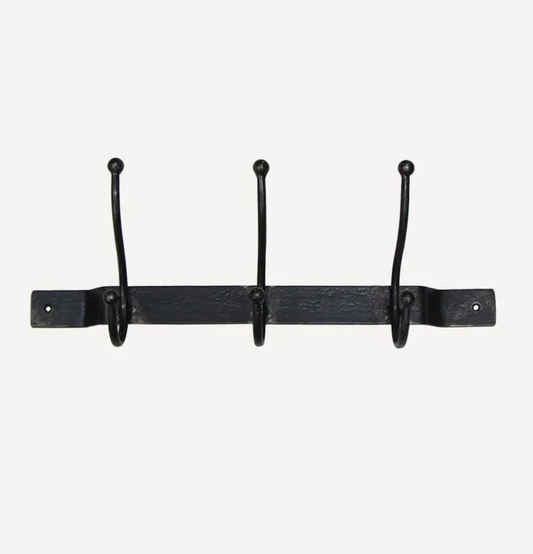 Old Metal Wrought Iron 3 Hook Bar/ Hanger