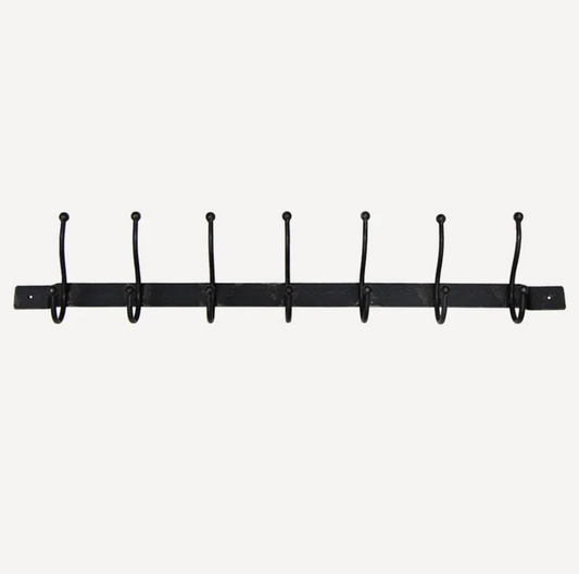 Old Metal Wrought Iron 7 Hook Bar/ Hanger
